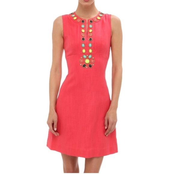 kate spade Dresses & Skirts - NWT Kate Spade Edith Linen Jeweled Sleeveless Dress Size 2